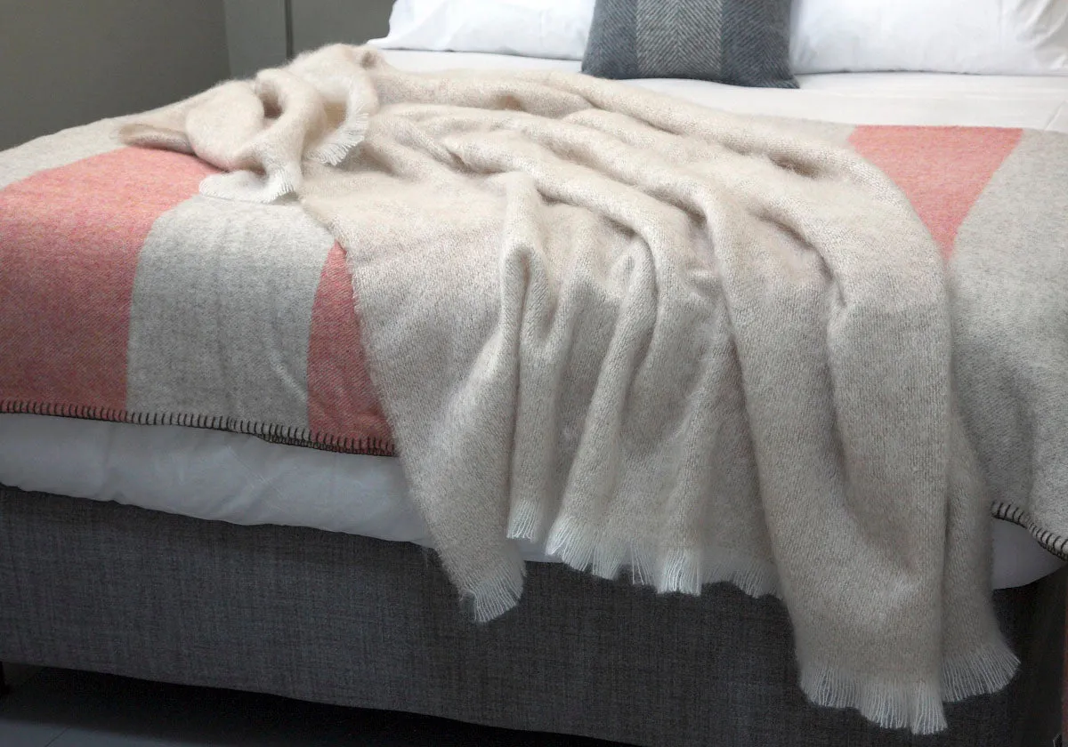 Fawn Mooneen Mohair Throw Blanket
