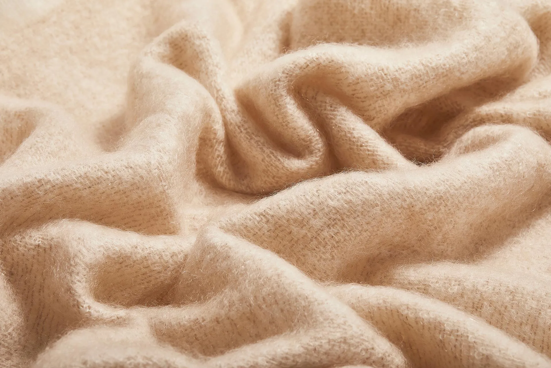 Fawn Mooneen Mohair Throw Blanket