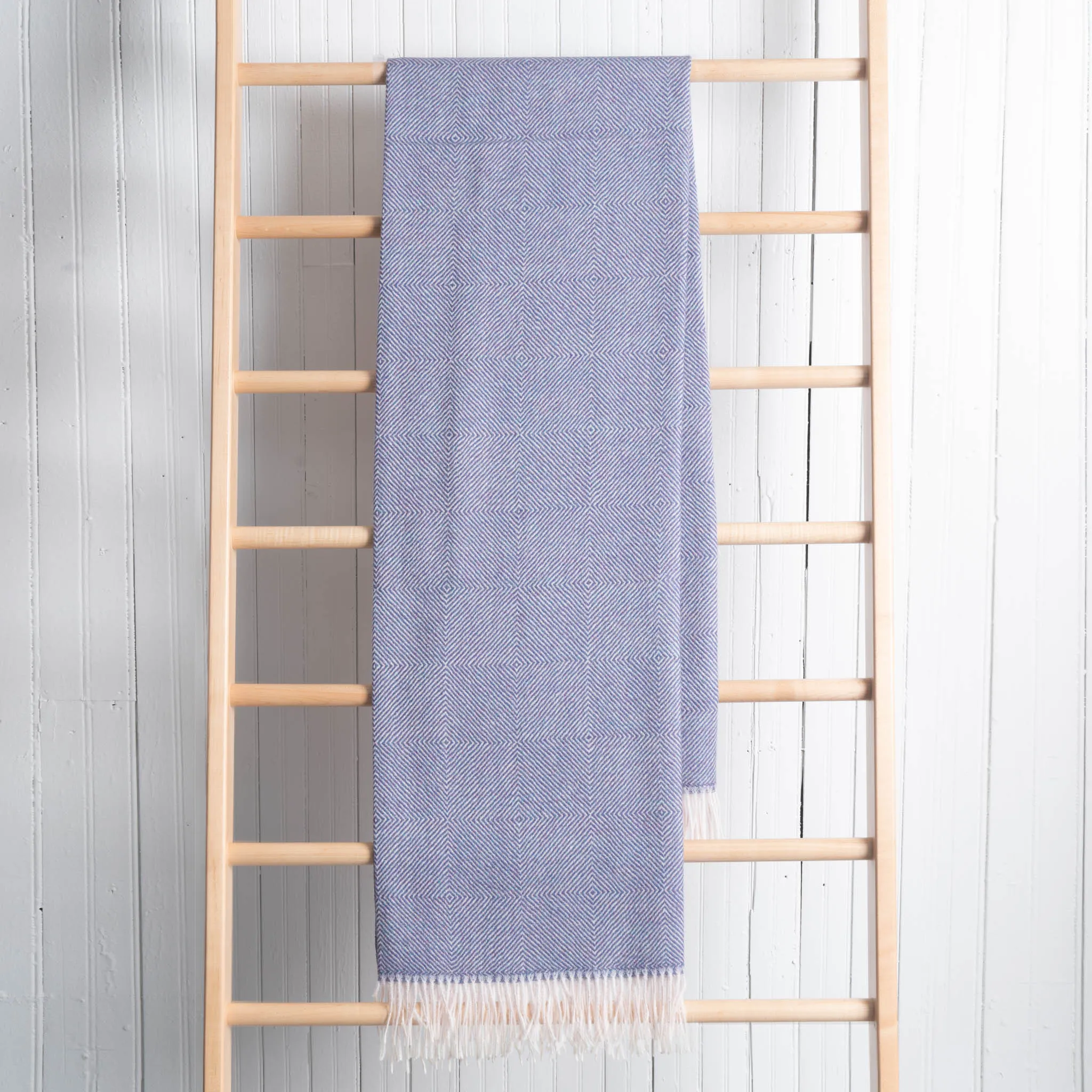 Fluff Diamond Pattern Baby Alpaca Throw Blanket
