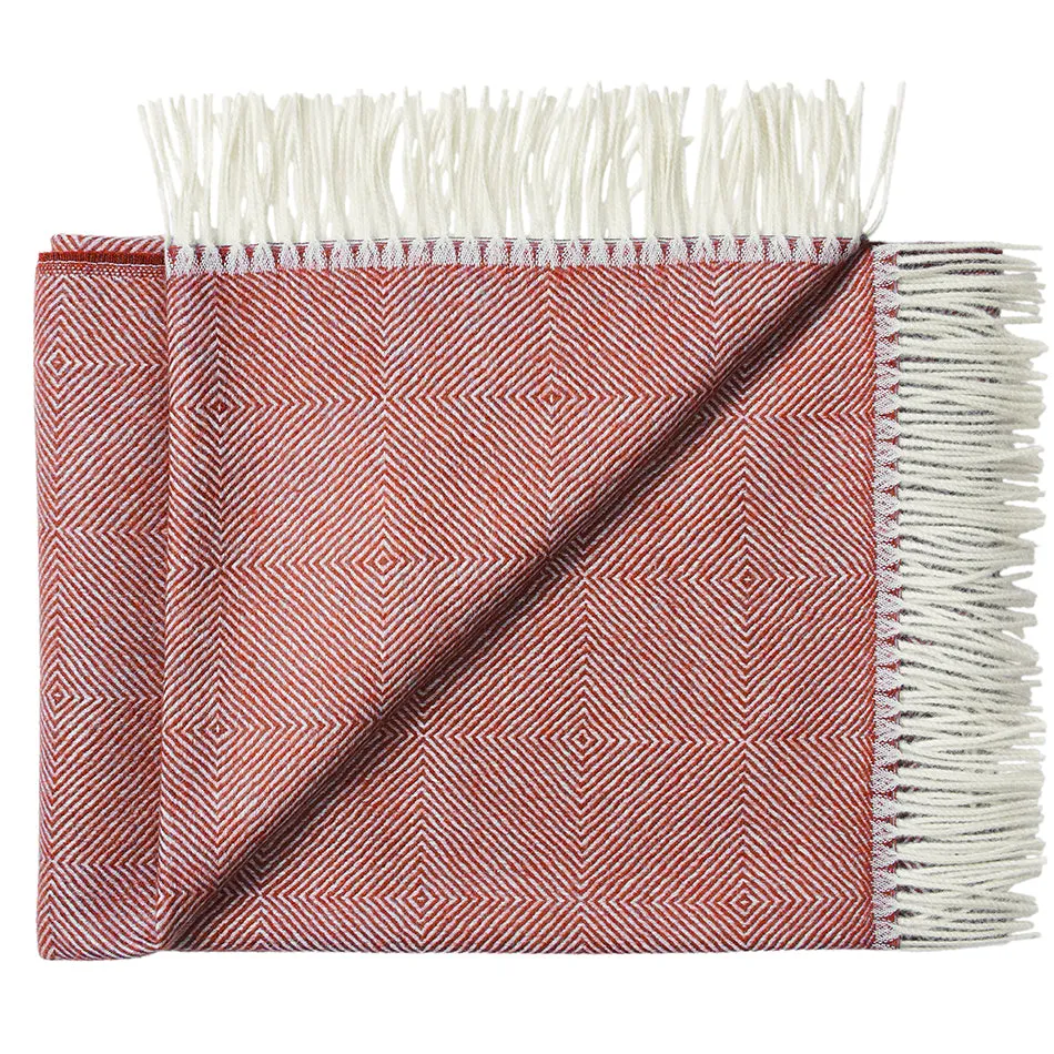 Fluff Diamond Pattern Baby Alpaca Throw Blanket