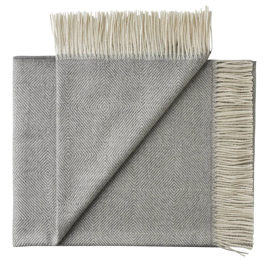 Fluff Diamond Pattern Baby Alpaca Throw Blanket