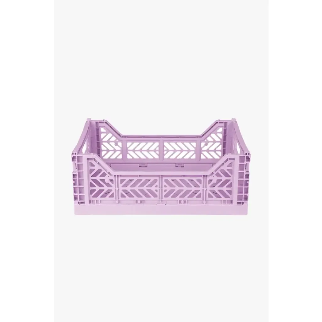 Foldable Storage Bins, Plastic Crate for Storage, Collapsible Crate, Utility Stackable Box Medium Orchid