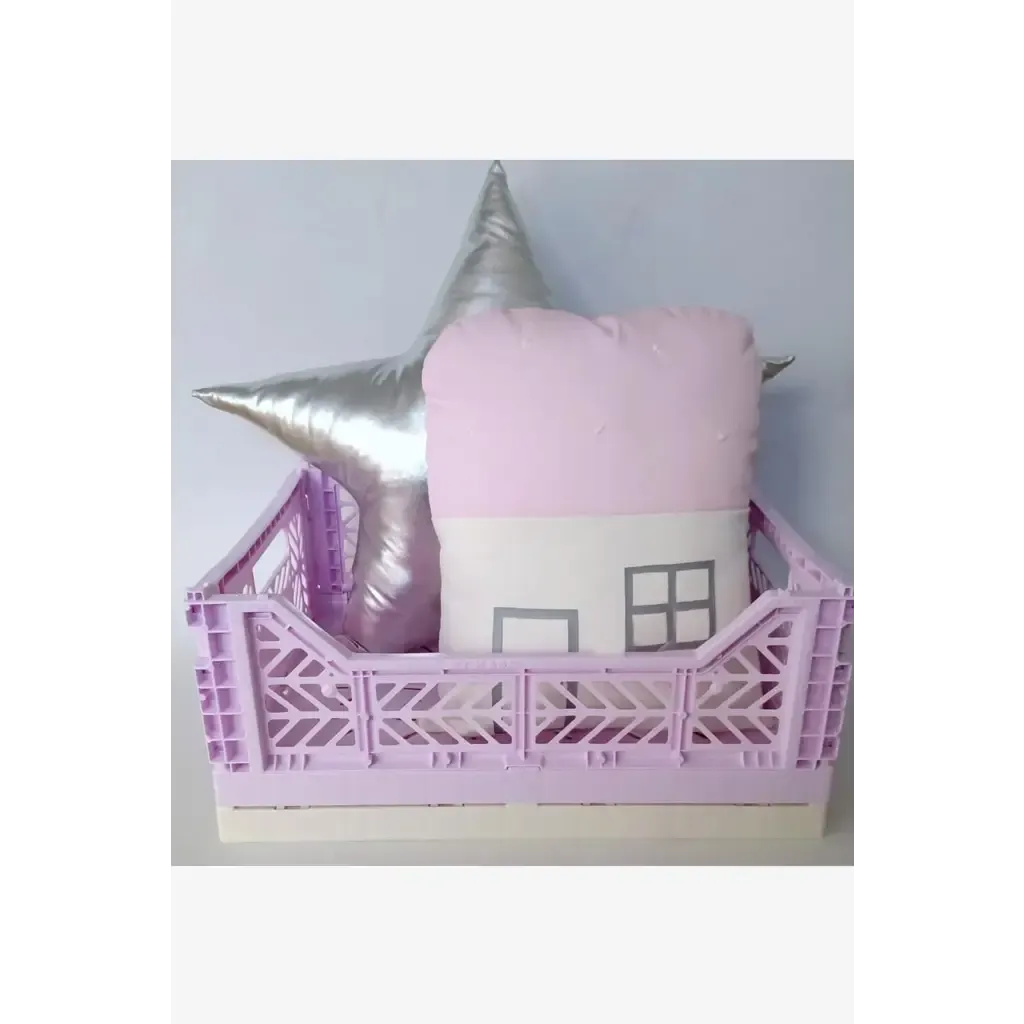 Foldable Storage Bins, Plastic Crate for Storage, Collapsible Crate, Utility Stackable Box Medium Orchid
