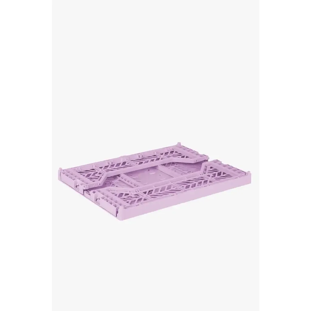 Foldable Storage Bins, Plastic Crate for Storage, Collapsible Crate, Utility Stackable Box Medium Orchid