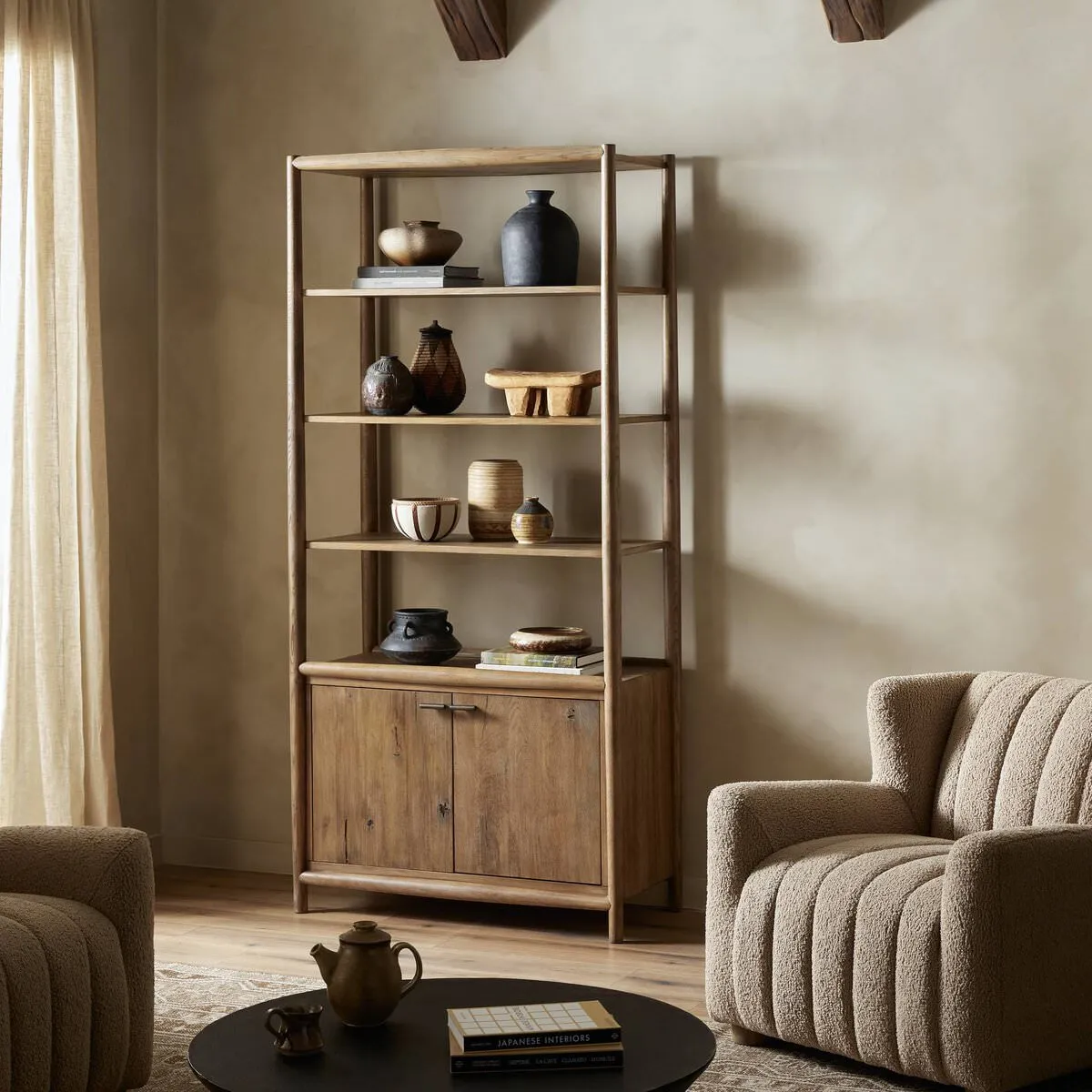 Four Hands Glenview Bookcase in Weathered Oak