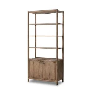 Four Hands Glenview Bookcase in Weathered Oak