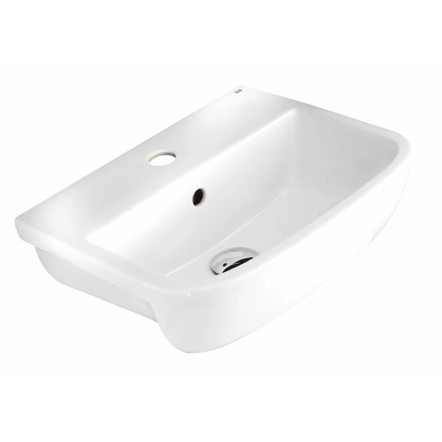 Frontline White Metro 520mm Semi-Recessed Basin - 1 Tap hole