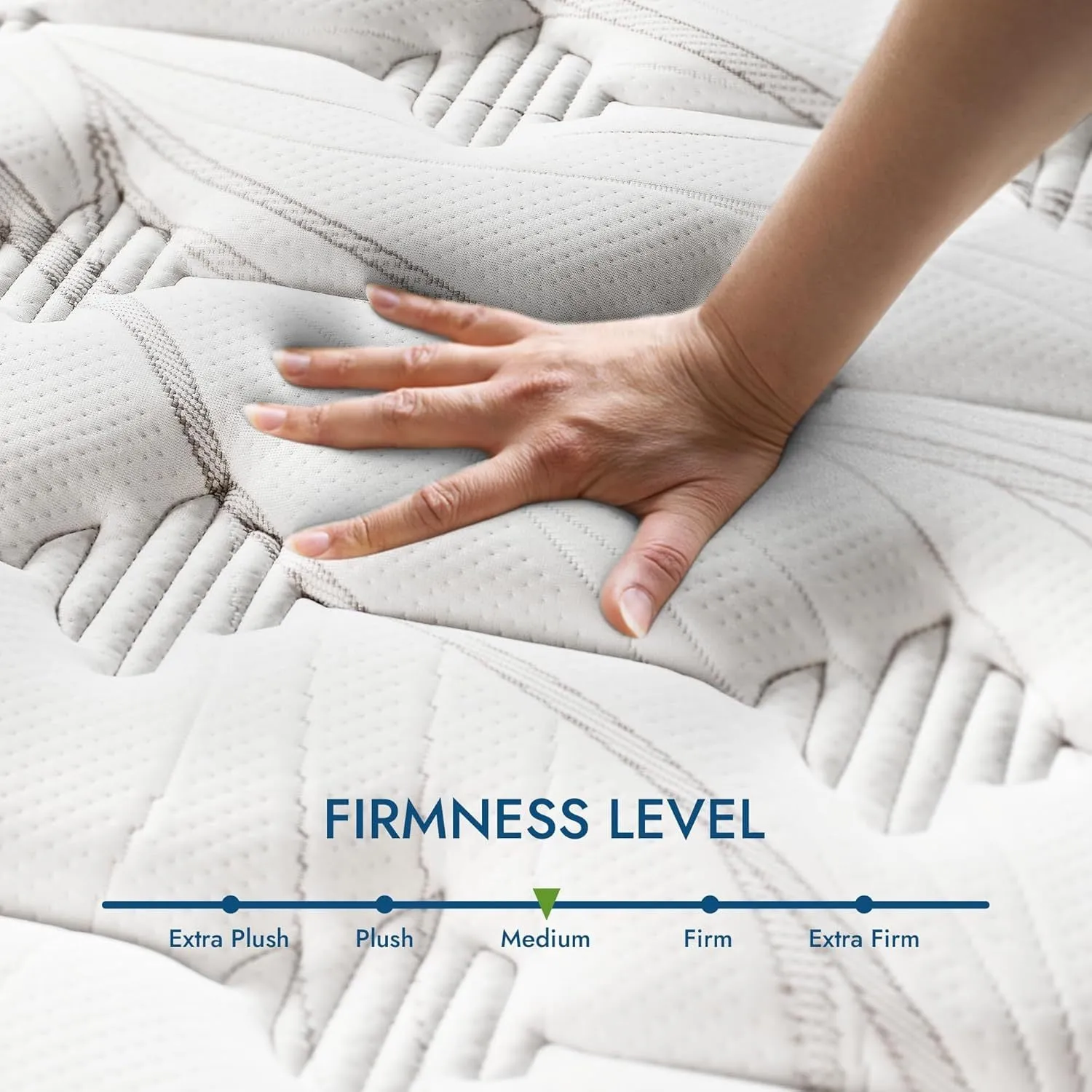 Full Mattress, 12" Diamond Hybrid Innerspring and Cool Gel Memory Foam, Medium