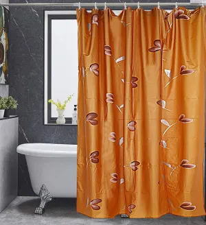 Fun Homes Polyvinyl Chloride Shower Curtain with 8 Hooks, Standard, Gold