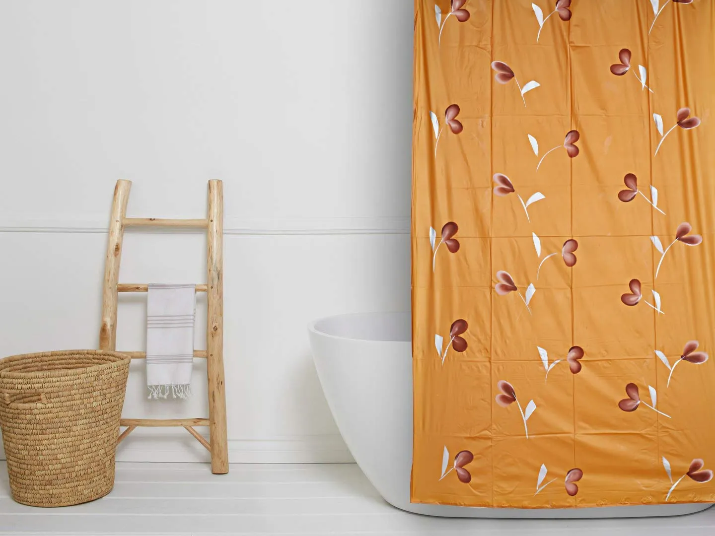 Fun Homes Polyvinyl Chloride Shower Curtain with 8 Hooks, Standard, Gold