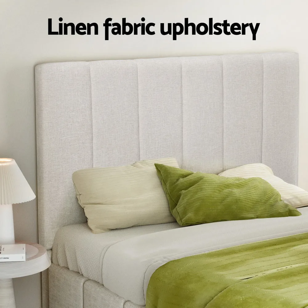 Gas Lift Queen Bed Frame Upholstered Linen, Storage - Artiss