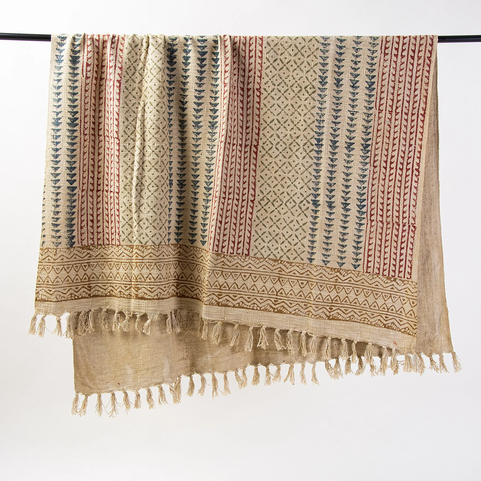 Geometrical Block Print Cotton 2 Seater Sofa Throws