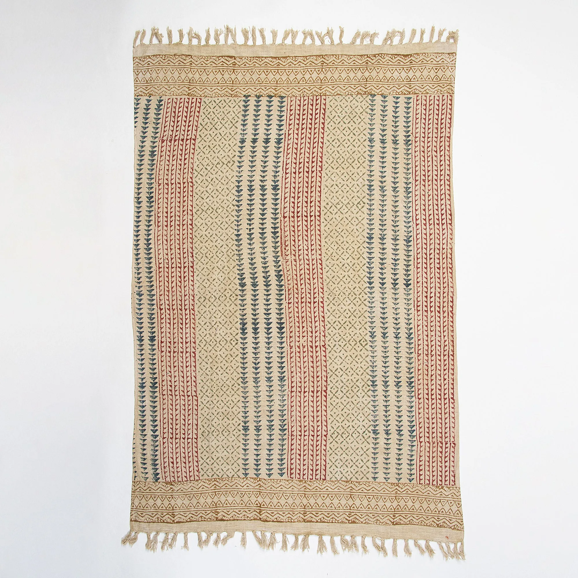 Geometrical Block Print Cotton 2 Seater Sofa Throws