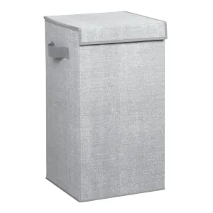 Gray laundry hamper with lid