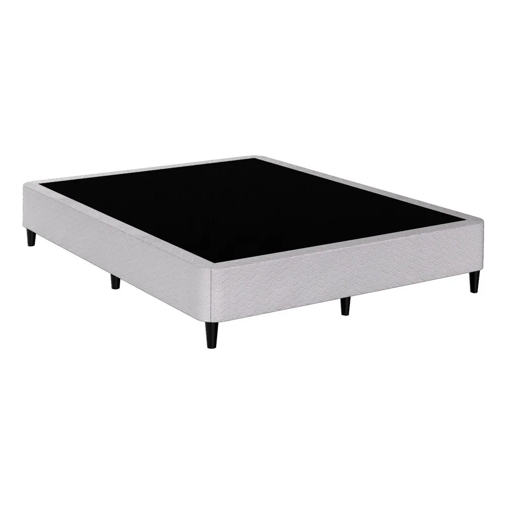 Grey Metal Queen Bed Frame, Premium Fabric | Artiss Mason