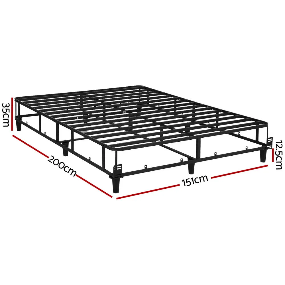 Grey Metal Queen Bed Frame, Premium Fabric | Artiss Mason