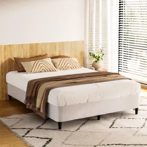 Grey Metal Queen Bed Frame, Premium Fabric | Artiss Mason