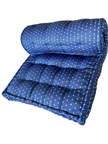 H B Msala Gadda Medium Firm Soft Cotton Quilt Mattress, Rectangle Type, Black Hosiery Cotton, Premium Blue Box Pack of 1 (6.5x6 King (U.S. Standard))
