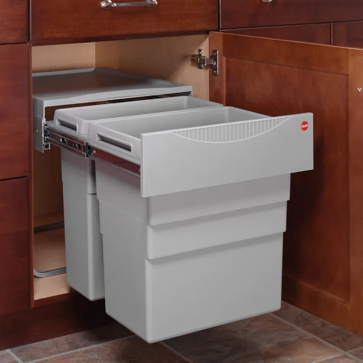 Hafele Top Mount Double Waste Bin Pull Out, Hailo Euro Cargo 50