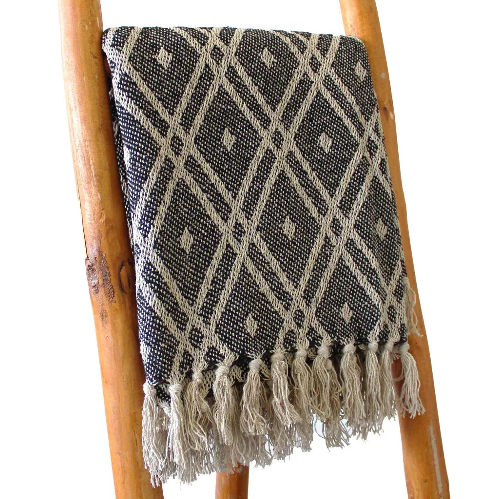 Handmade Cotton Throws - Geometric Designs - 6 Colours