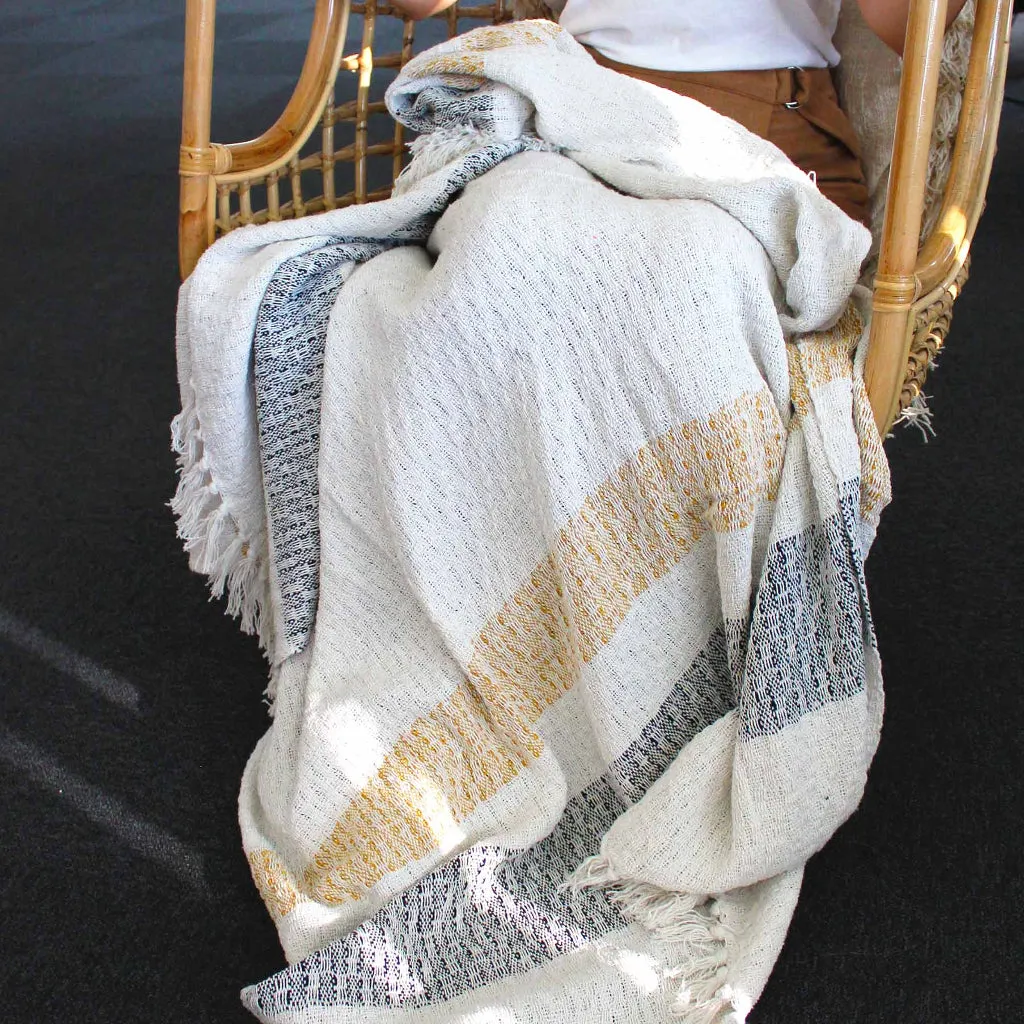 Handmade Cotton Throws - Geometric Designs - 6 Colours