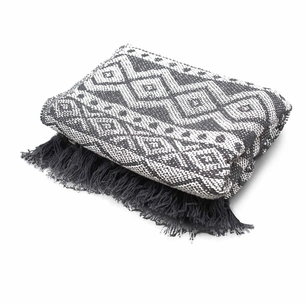 Handmade Cotton Throws - Geometric Designs - 6 Colours