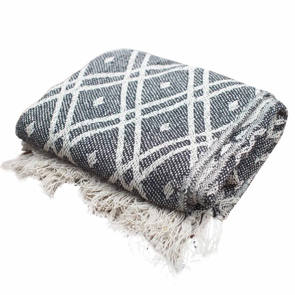 Handmade Cotton Throws - Geometric Designs - 6 Colours