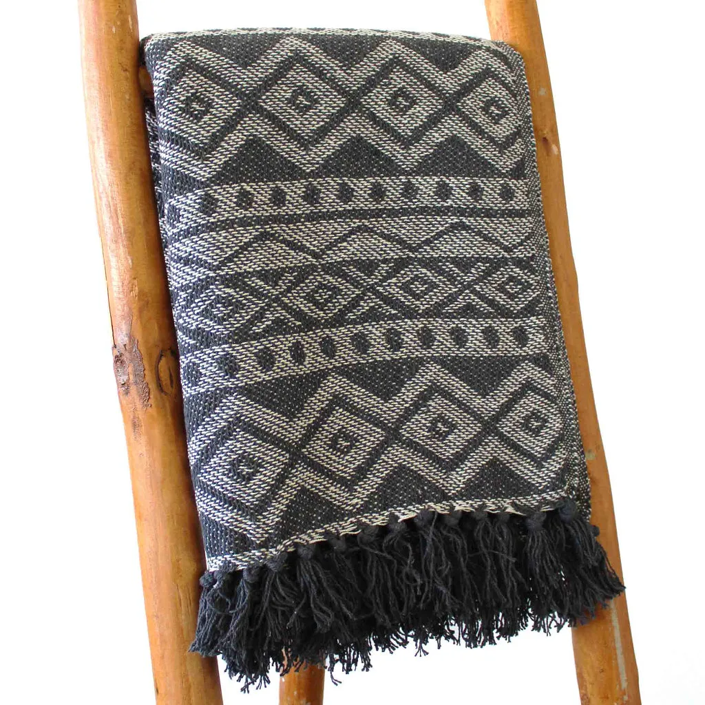Handmade Cotton Throws - Geometric Designs - 6 Colours