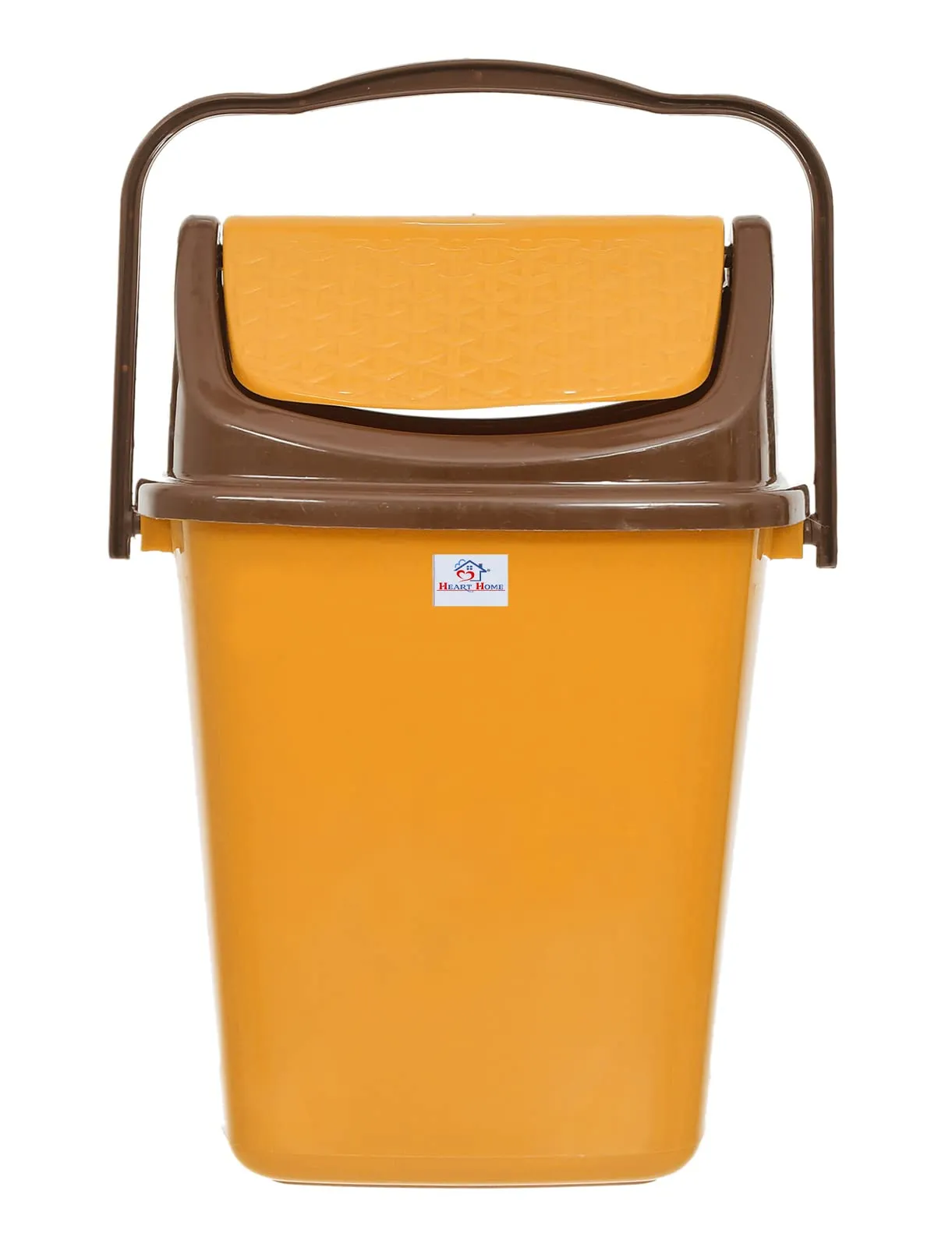 Heart Home Plastic Dustbin, Trashbin, Wastebin For Kitchen, Bathroom, Office Use With Swing Lid With Handle, 7 Liter (Yellow)-47HH0826
