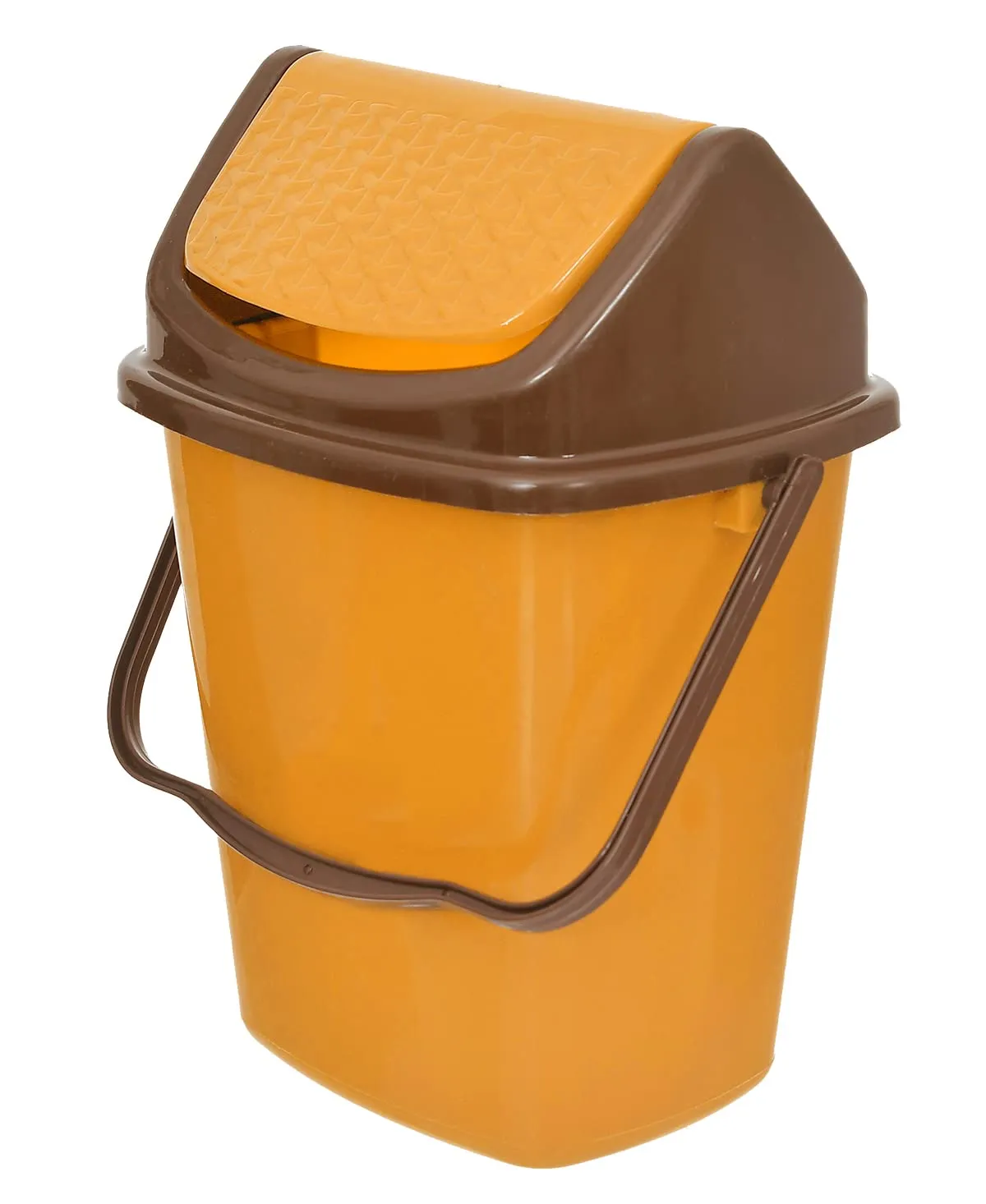 Heart Home Plastic Dustbin, Trashbin, Wastebin For Kitchen, Bathroom, Office Use With Swing Lid With Handle, 7 Liter (Yellow)-47HH0826