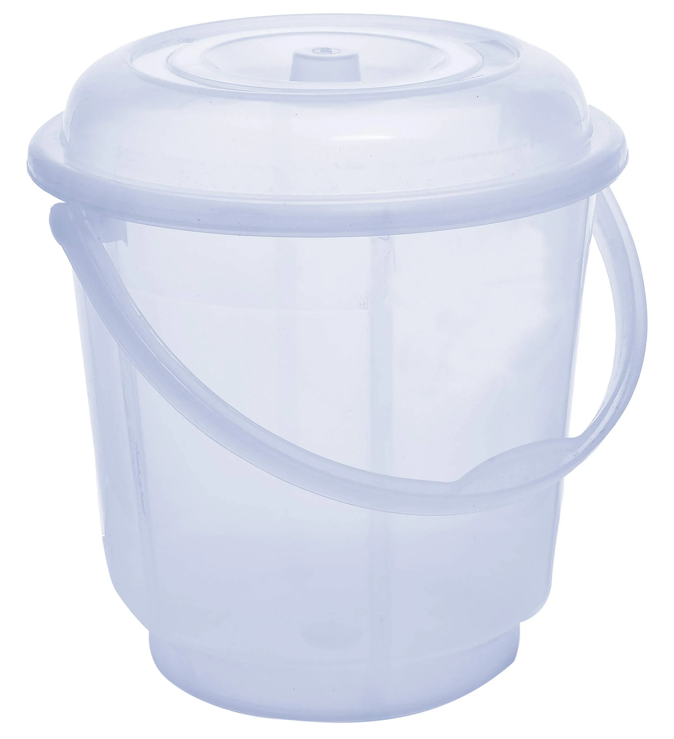Heart Home Unbreakable Virgin Plastic Strong Transparent Bathroom Bucket with Lid|Size 33 x 33 x 32 CM|Capicity 18 LTR (White)- HEART3858