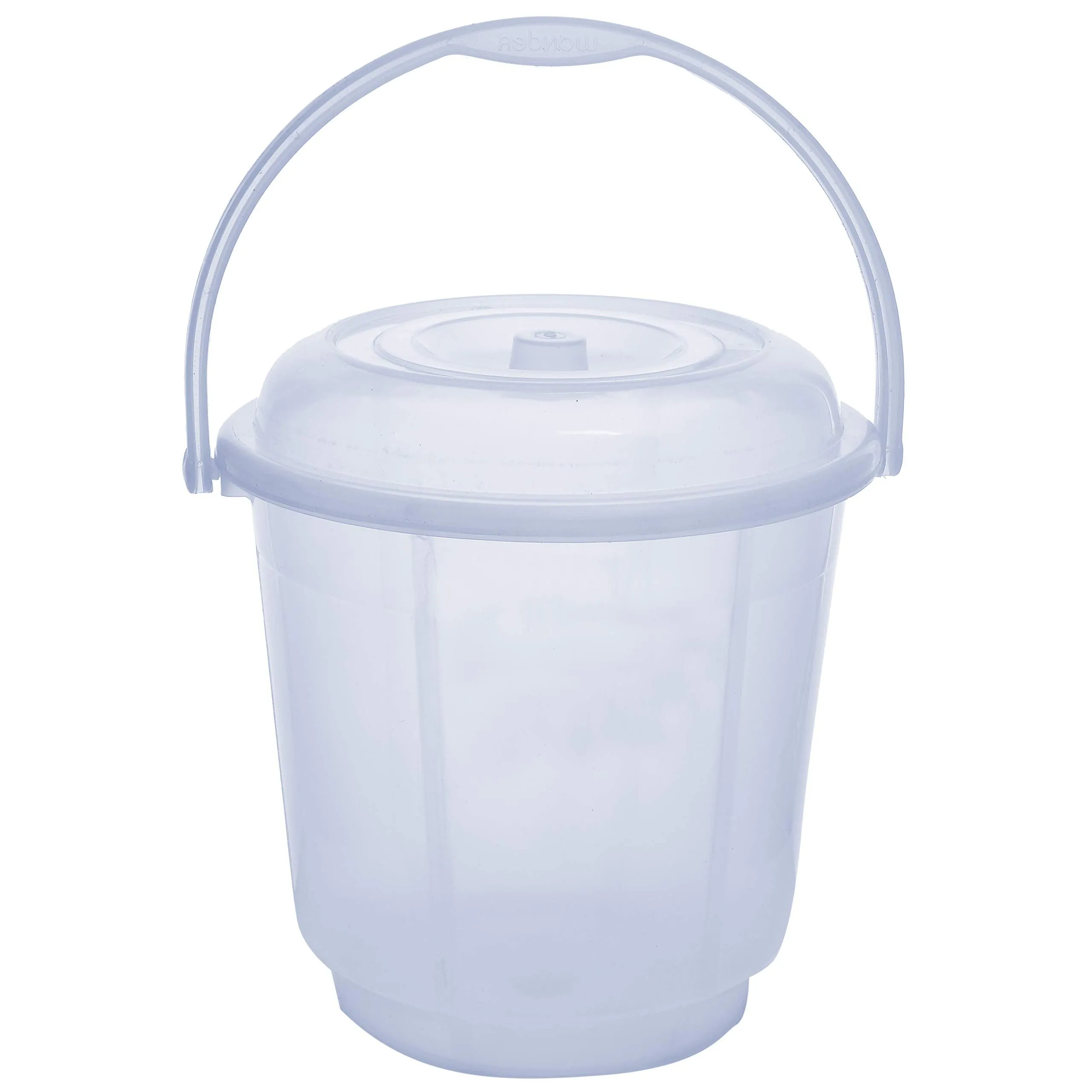 Heart Home Unbreakable Virgin Plastic Strong Transparent Bathroom Bucket with Lid|Size 33 x 33 x 32 CM|Capicity 18 LTR (White)- HEART3858