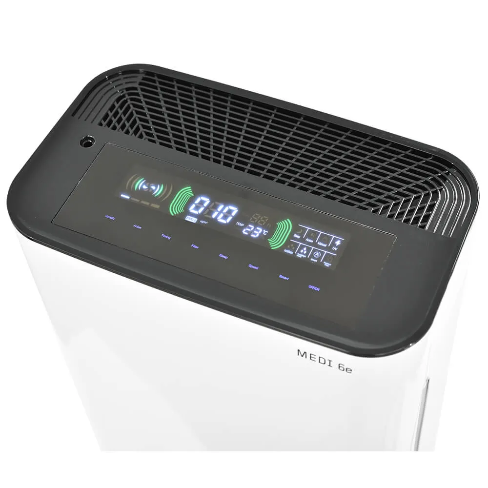 HEPA UV-C Air Purifier MAXVAC Medi® 6e with Variable Air-flow 450m3/h & Humidifier