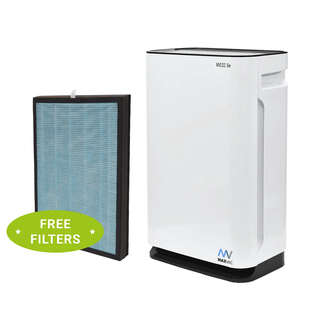 HEPA UV-C Air Purifier MAXVAC Medi® 6e with Variable Air-flow 450m3/h & Humidifier