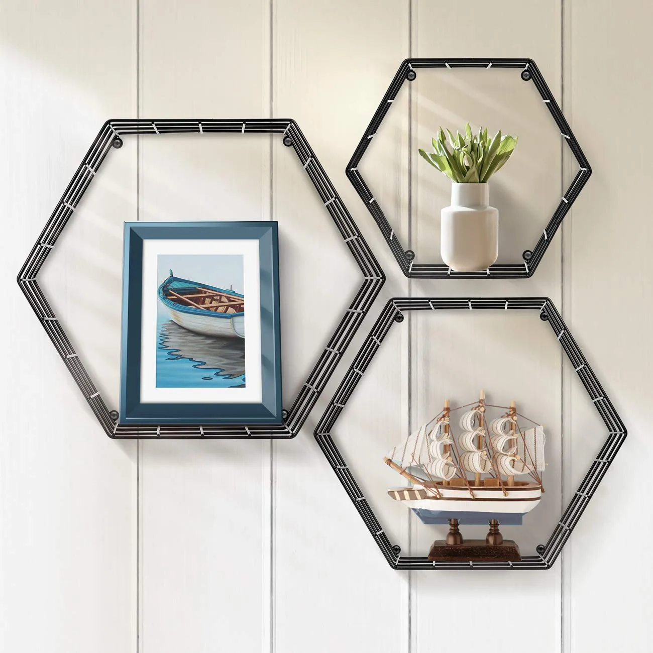 Hexagon Floating Shelves (Set of 3)