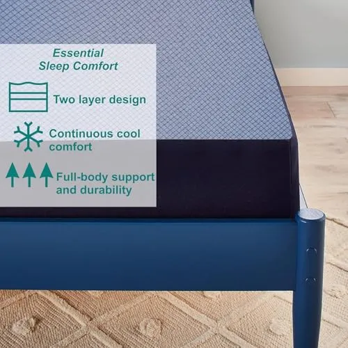 Home Decor Lounge Mattress 6 Inch Mattress Queen Size | Medium Firm Orthopedic Mattress for Back Pain Relief | 72 x 60 x 6 Inches, Navy Blue