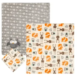 Hudson Baby Blanket 2pc And Security Blanket - Owl