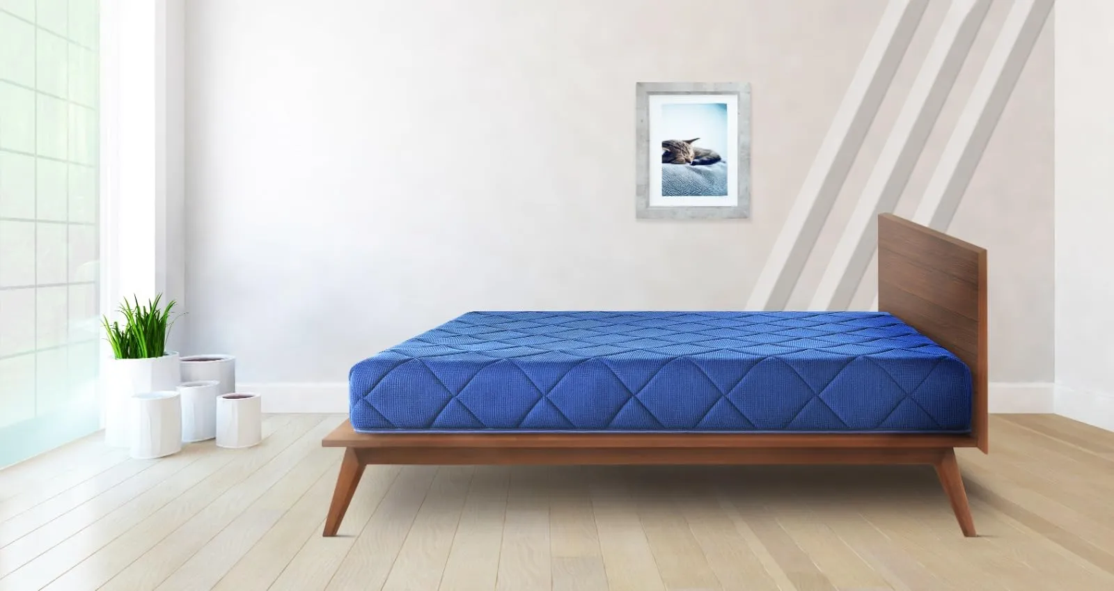 Hypnos Spine Safe 5-inch Single Size Memory Foam Mattress (Navy Blue, 78x48x05)