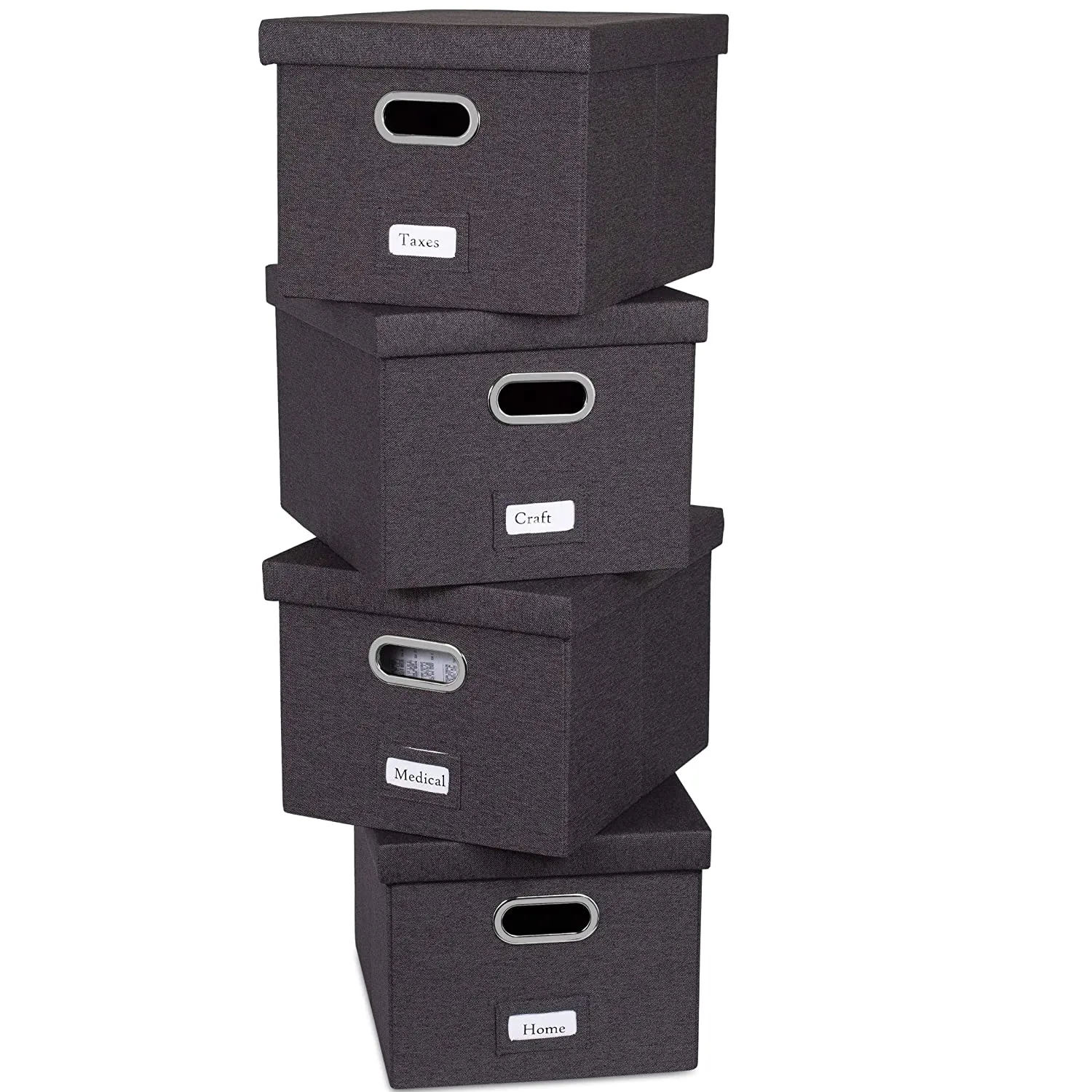 Internet Best Foldable File Storage Organizer with Lid Linen Decorative Box for Office Filing and Storage