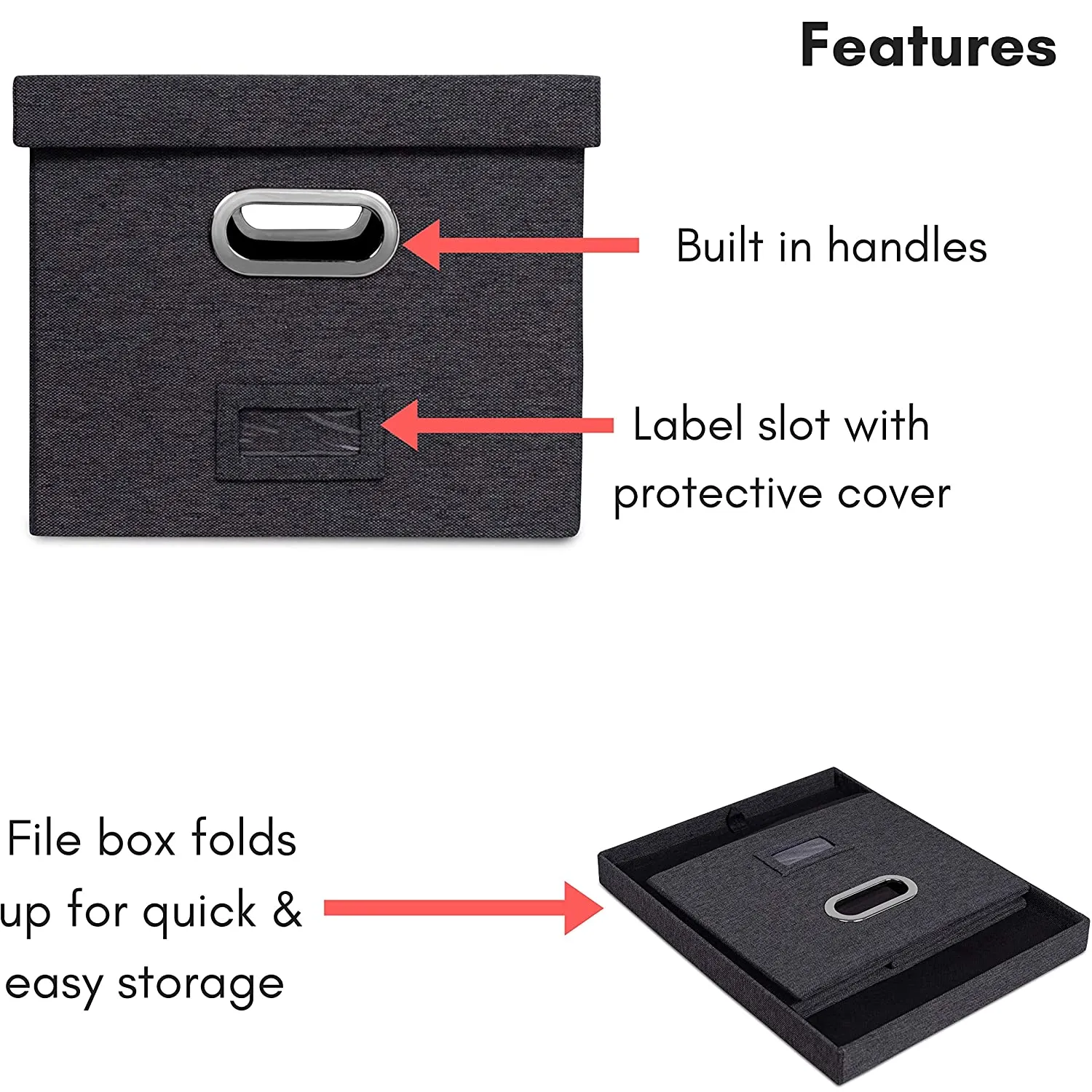 Internet Best Foldable File Storage Organizer with Lid Linen Decorative Box for Office Filing and Storage