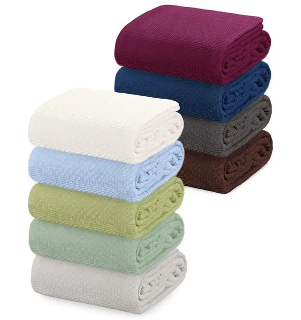 Ivory Cotton Thermal Waffle Blanket King Size