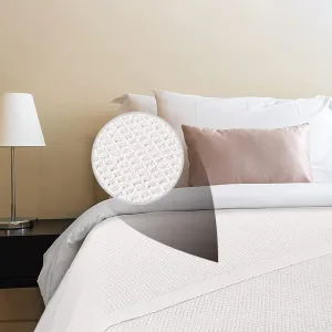 Ivory Cotton Thermal Waffle Blanket King Size