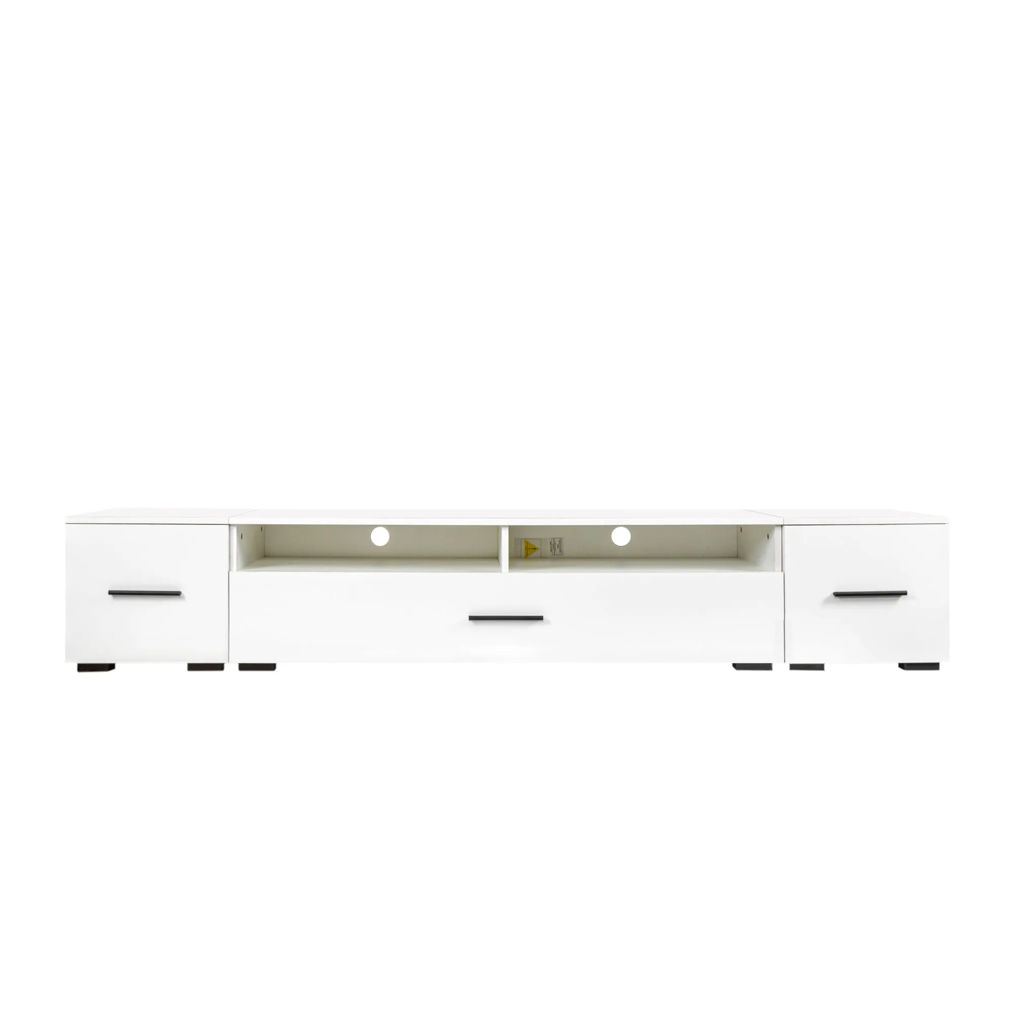 Jig Minimalist Design TV Stand with LED Lights - White