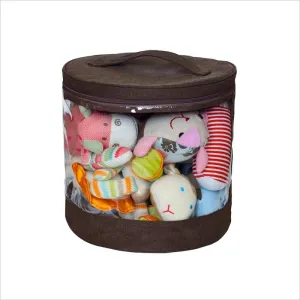 JJ Cole Clear Storage Bin Set (1 Short & 1 Tall) in Cocoa Heather