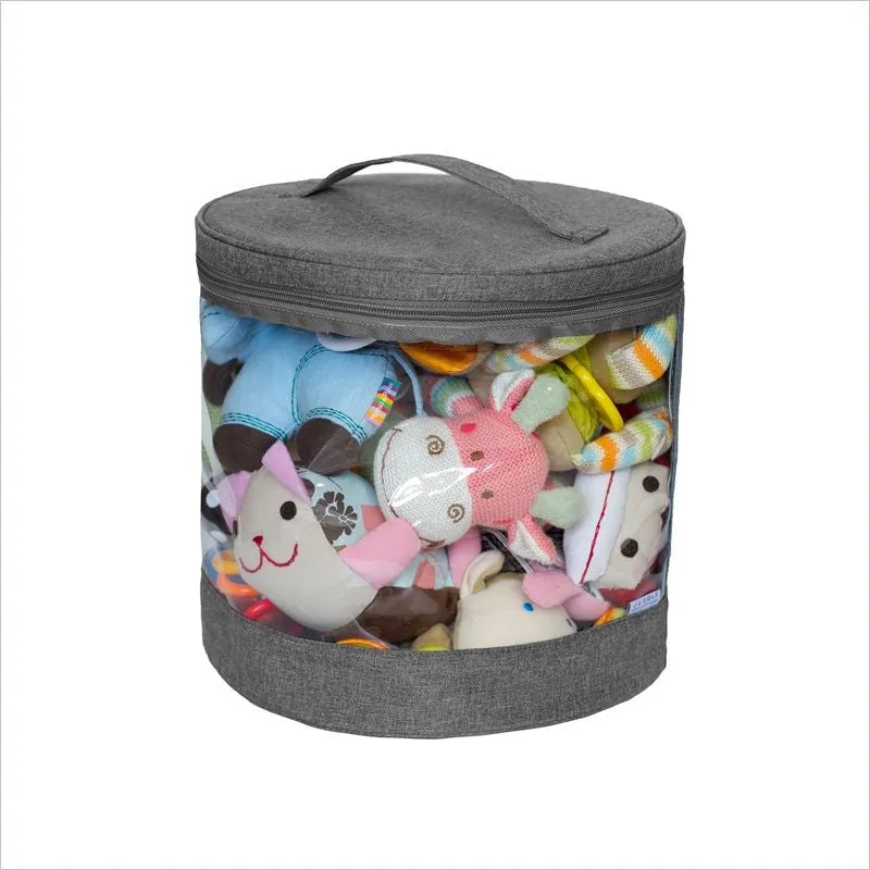 JJ Cole Clear Storage Bin Set (1 Short & 1 Tall) in Slate Heather