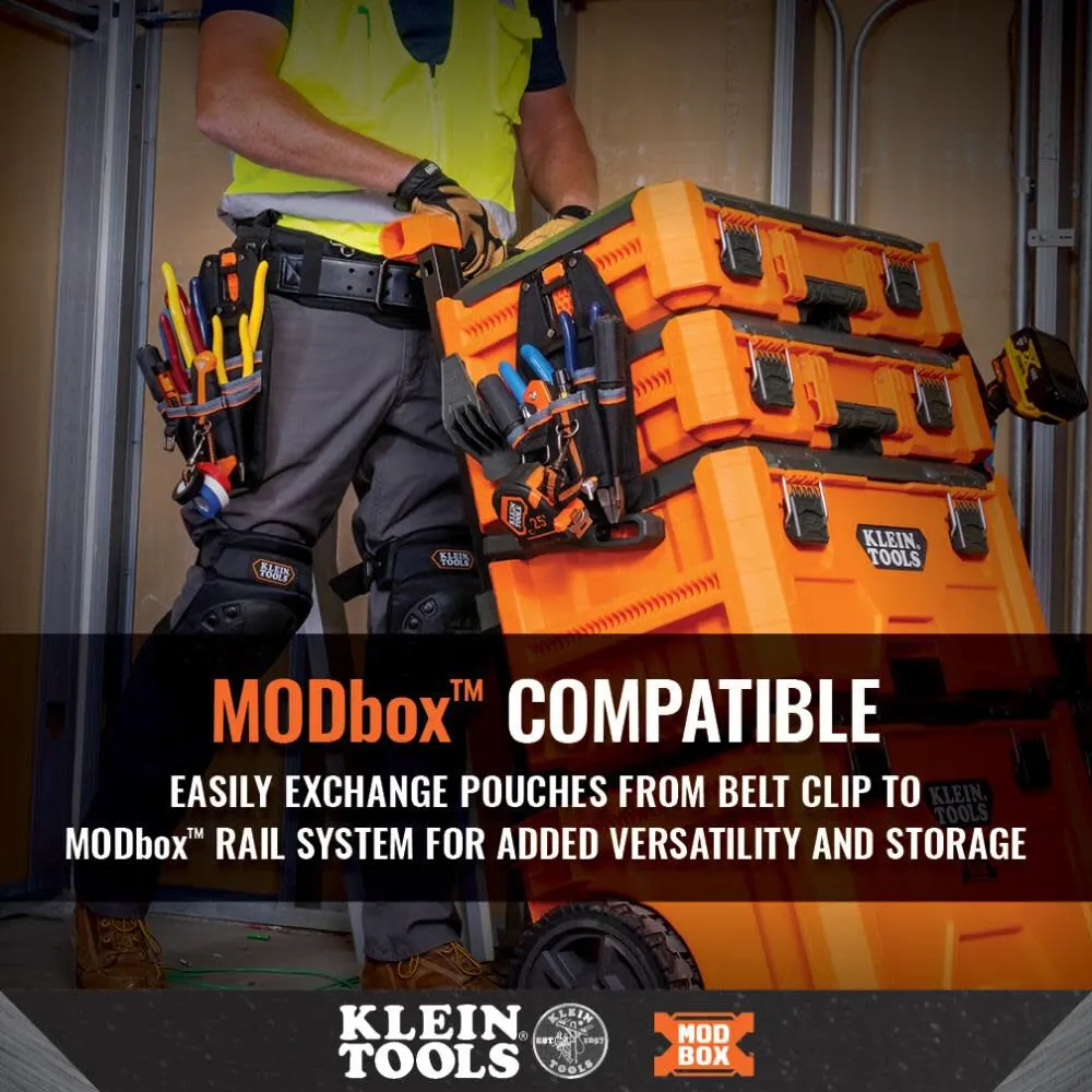 Klein Tools 55835MB MODbox Tool Pouch, 9-Pocket Electrician Parts Pouch, Quickly Attach and Release from Tool Belts and MODBox Rail System