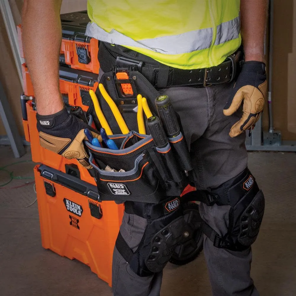 Klein Tools 55835MB MODbox Tool Pouch, 9-Pocket Electrician Parts Pouch, Quickly Attach and Release from Tool Belts and MODBox Rail System