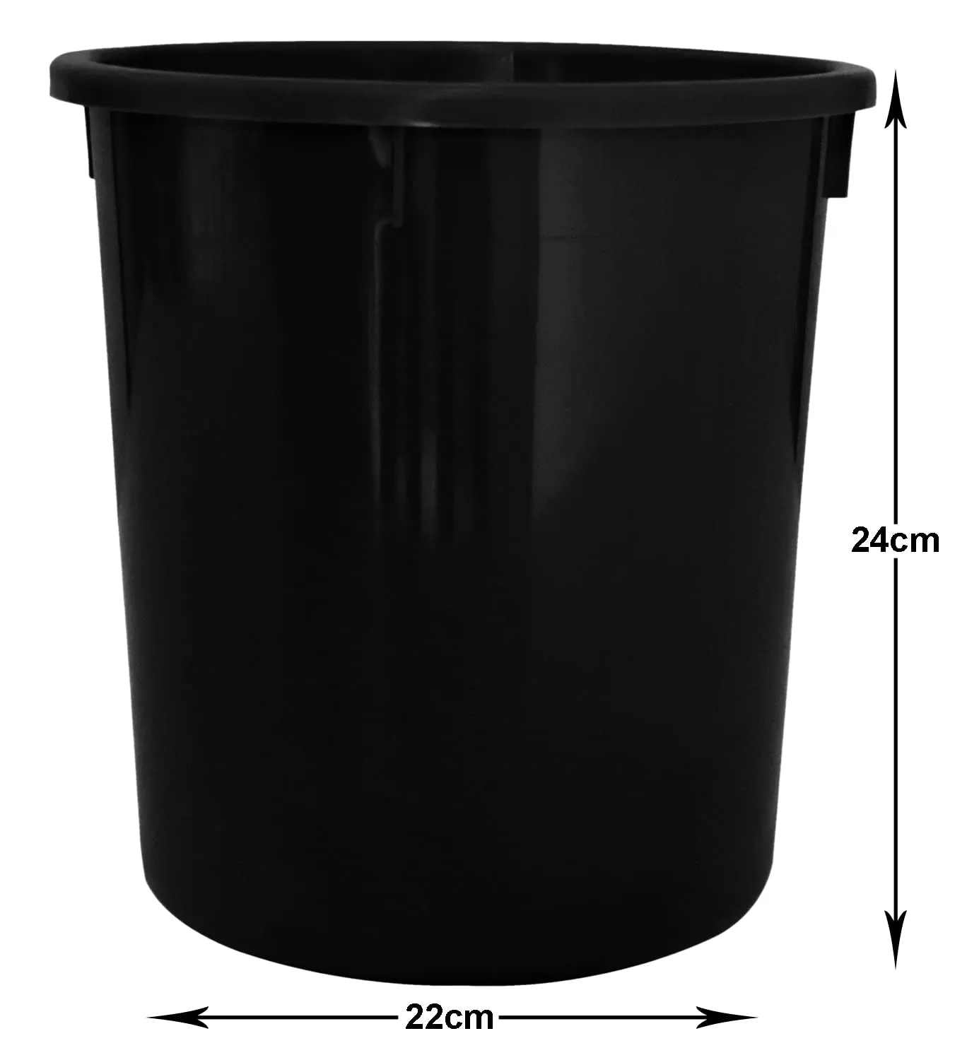Kuber Industries Plastic Open Dustbin, Trash Bin, Garbage Bin, Waste Bin, Capicity 5Ltr, Pack of 2 (Black)-47KM01032