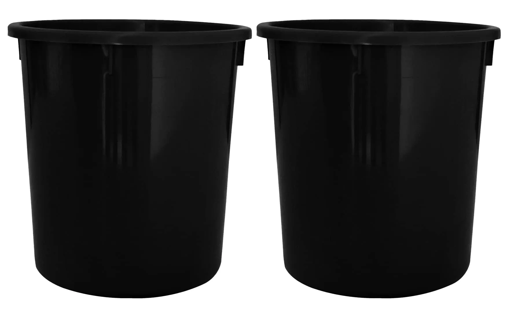 Kuber Industries Plastic Open Dustbin, Trash Bin, Garbage Bin, Waste Bin, Capicity 5Ltr, Pack of 2 (Black)-47KM01032