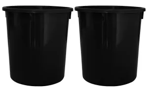 Kuber Industries Plastic Open Dustbin, Trash Bin, Garbage Bin, Waste Bin, Capicity 5Ltr, Pack of 2 (Black)-47KM01032
